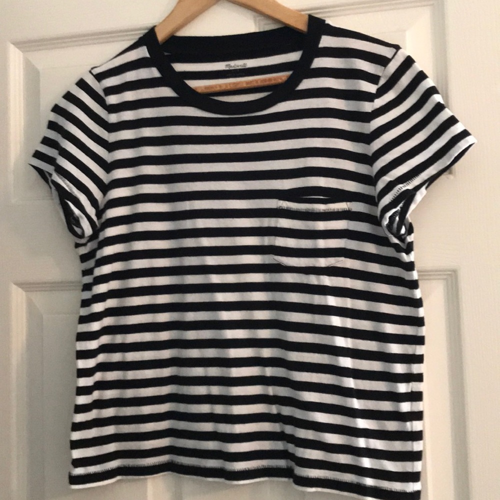 Black and white striped tee